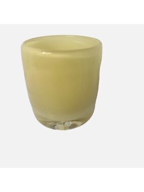 Glassybaby Hugs Creamy Yellow Handblown Glass Candle Holder Votive Unique